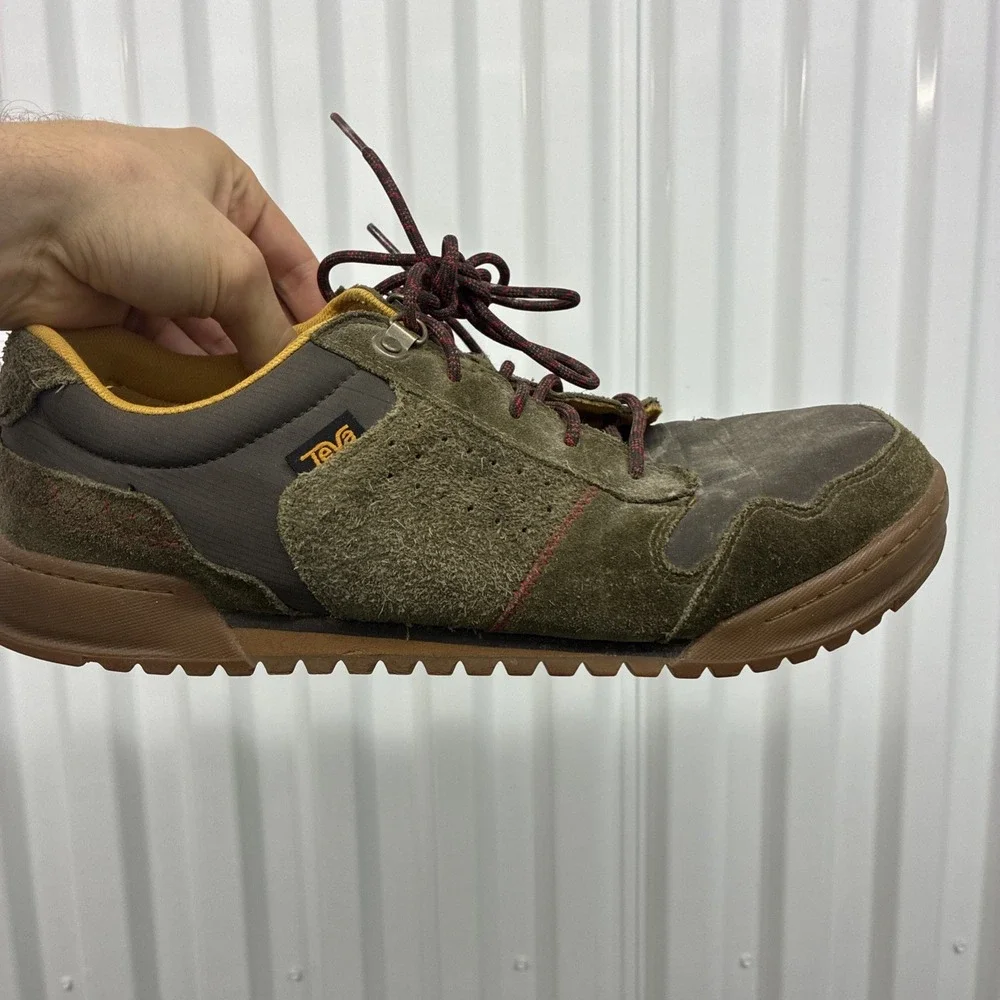 Teva Mens Suede Leather Casual Fair Sneakers Shoes Brown Green - Men Size 13